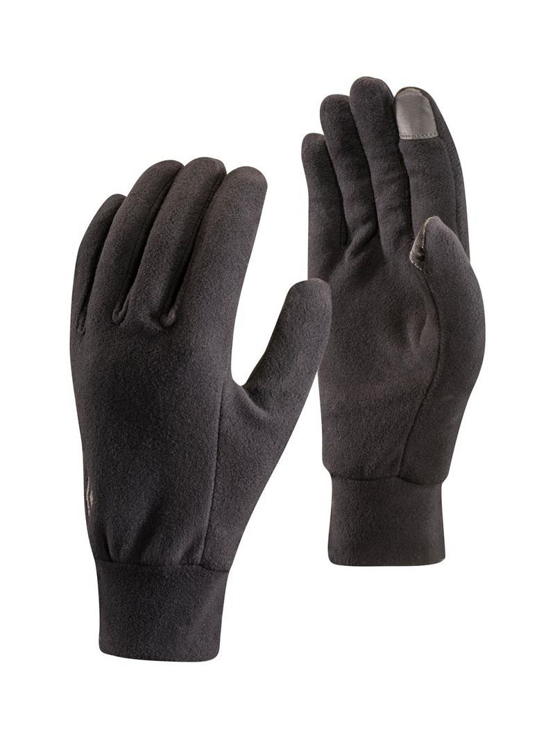 Black Unisex Black Diamond Lightweight Fleece Gloves | SJW-049376